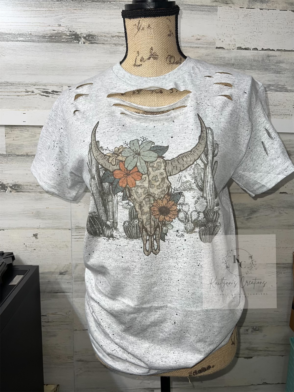 Distressed boho skull