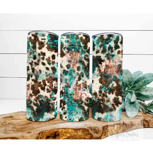 Turquoise cowhide