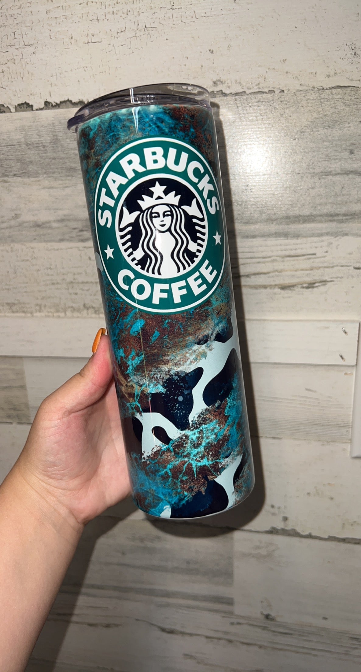 Cowhide turquoise Starbucks